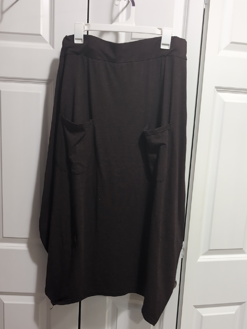 cut loose Asymmetrical Brown Pocket Skirt